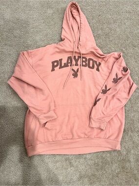 PLAYBOY Pink Dusty Rose Logo Hoodie